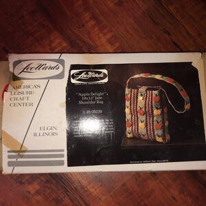 Vintage LeeWards "Apple Delight" 35-09239 10"x12" Jute Shoulder Bag - Teacher -